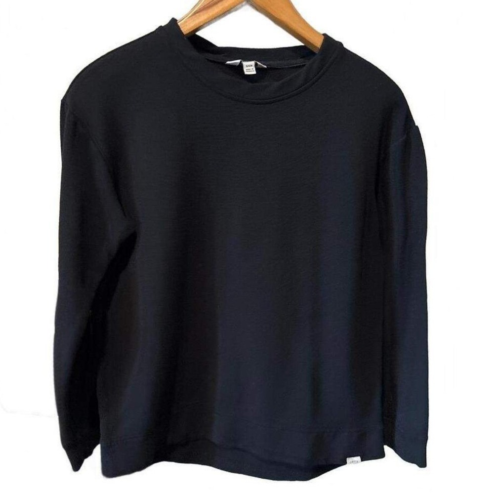 Orvis Womens Sweatshirt XL Black Modal Crewneck Pullover Fleece Outdoor